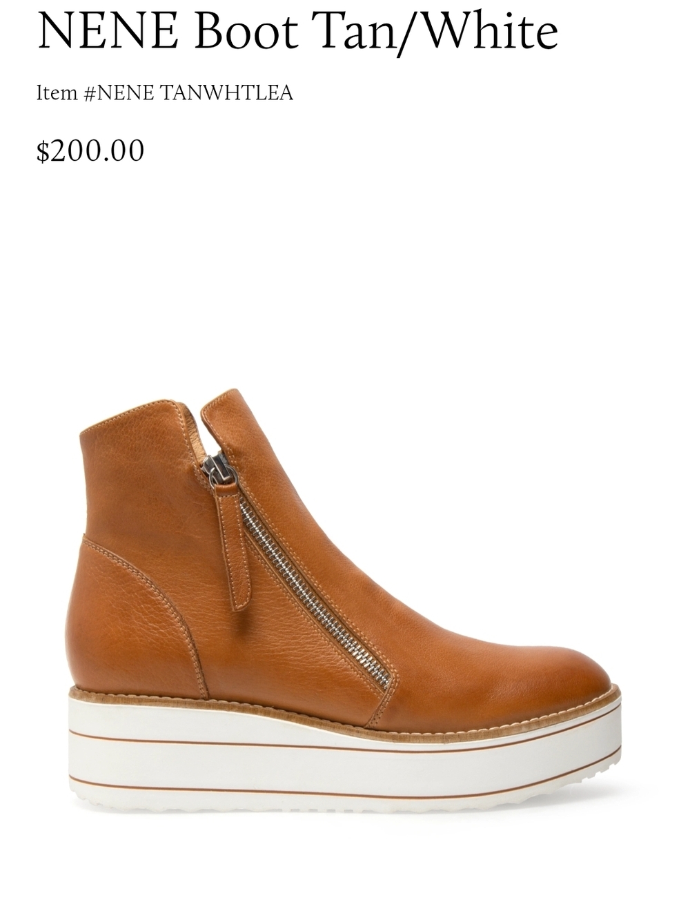 Silent D Nene Tan Leather Platform Ankle Boot with White Sole